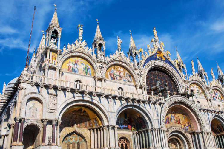 the ecclesiastical splendor of churches and basilicas