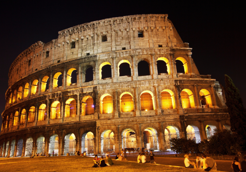 colosseum under the stars in rome