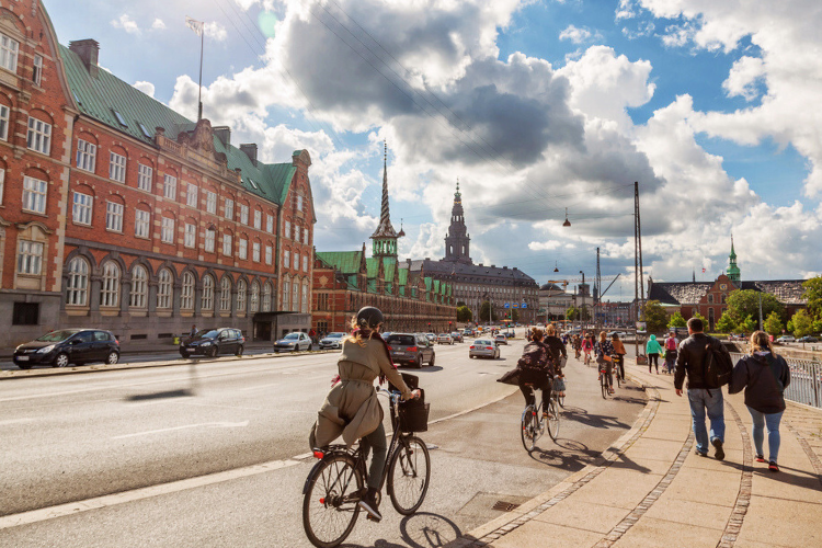 biking in the city