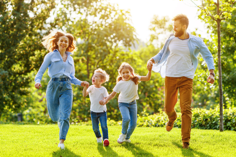 family having fun