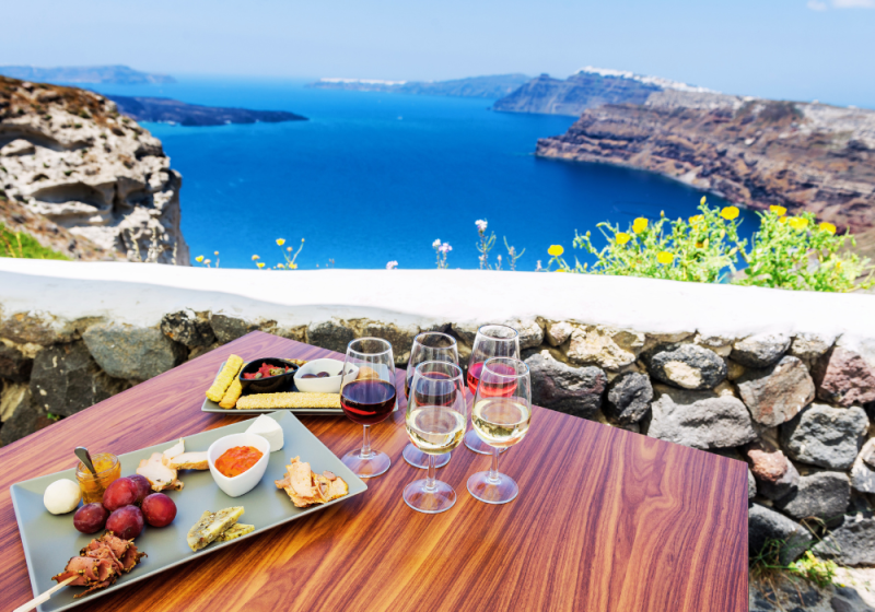 greek wine tasting in santorini greece