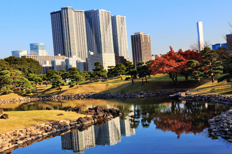 hama-rikyu gardens in tokyo
