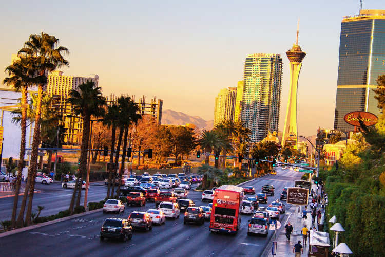 las vegas street morning