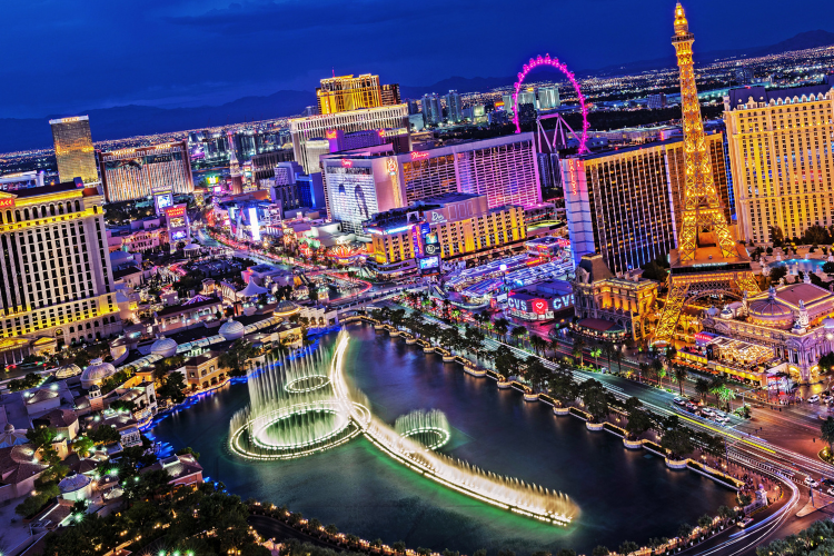 panoramic view of the las vegas strip