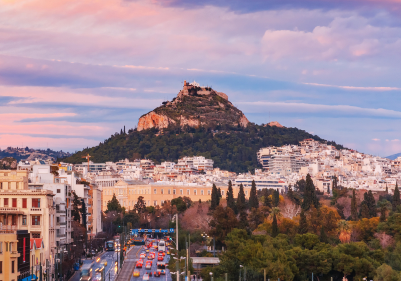 sunset mount lycabettus athens